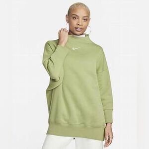 Women’s Nike Stadium Green Mock Neck Oversized Sweatshirt Size Smalll
